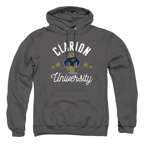 Clarion University Official Golden Eagles Unisex Adult Pull-Over Hoodie,Charcoal, Large