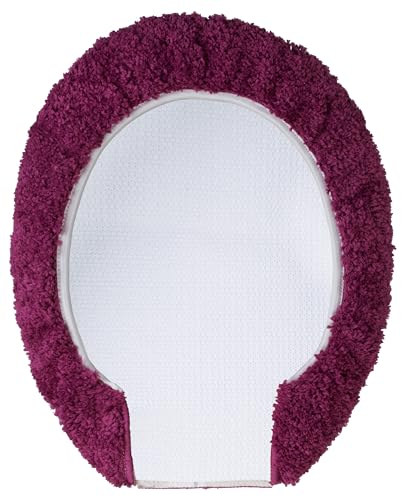 Brandsseller WC Deckelbezug 38x48 cm Ausschnitt aus weichem Mikrofaserstoff Toiletten Sitzbezug für Optimalen Komfort und Stil-Lila