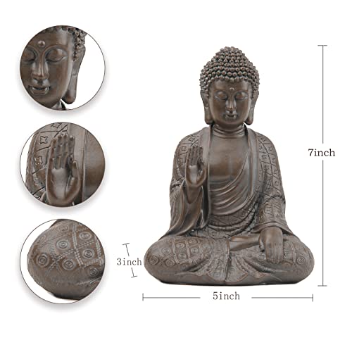 Leekung Buddah Statute Buddha Statue Buda – Buddha Statues For Home Decor,Buddah Statute Zen Decoration,Meditation Buddha Decor Brown 7 Inch #TOP5