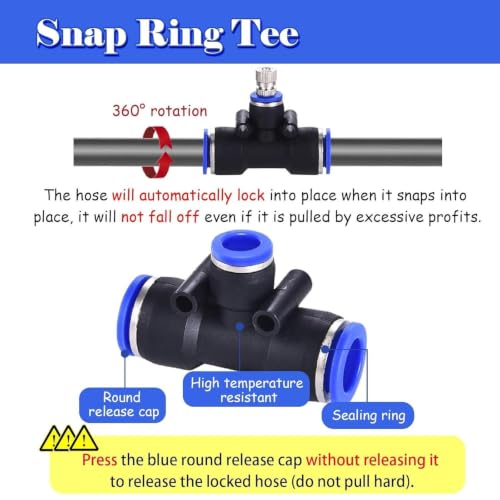 Tubing Drippers Anti Burst Spray Kit for Cooling Outdoor Construction Sites, Yard Misting Irrigation System with PE Tubing & 4 Spray Brass Nozzles, Easy to Install(100m/328ft) - Image 5