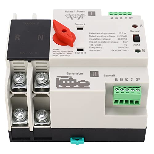 Commutateur de transfert de puissance ignifuge AC220V 125A pour magasin et PME