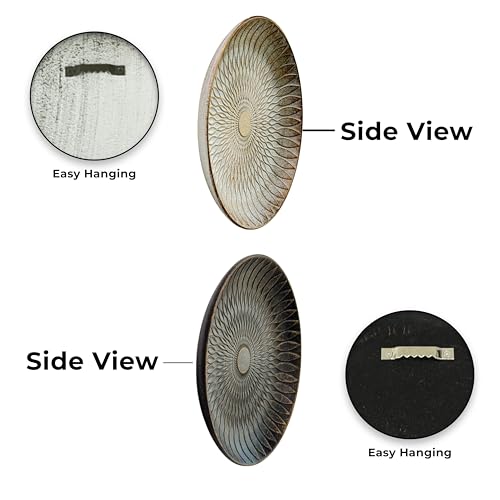 Image of Art Street Set of 4 MDF Decorative,Wall Hanging Plates for Home,Living Room,Hotel Bedroom And Office Decor Show Pieces, Mothers Day Gift, (Grey & White, Size 8 x 8 Inch)