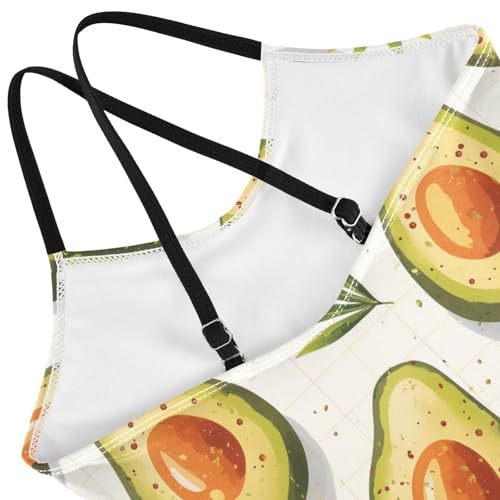 KLL Funny Avocado Toddler Girls 1 Piece Bathing Suit Beach Swimwear Adjustable Strap UPF 50+4