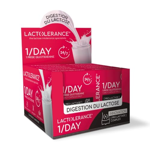LACTOLERANCE 1/DAY – 360 Cápsulas – Fermentos Lácticos Precursores de Lactasa – Protección 24h – Intolerancia a la Lactosa – 1 Cápsula al Día – Apto desde 6 años