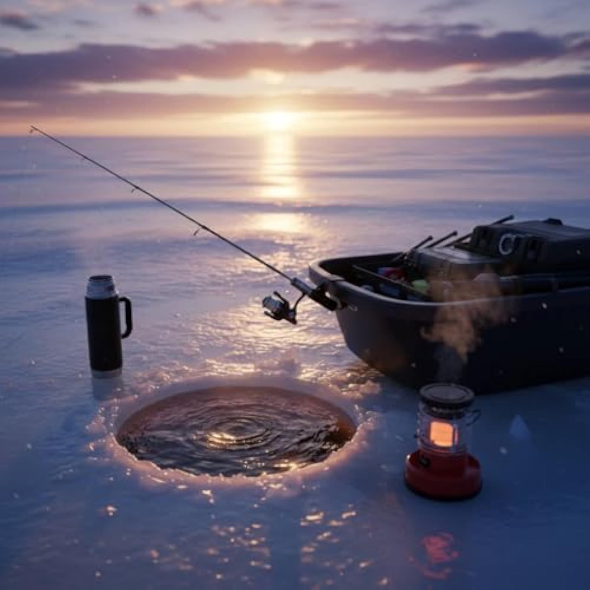 Ice Fishing Rod Holder, Hook-Shaped Bracket