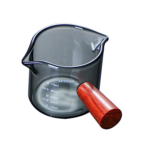 Holibanna Taza De Leche De Doble Boca Recipiente De Leche Para Nevera Dispensador De Jarabe De Café Botella De Agua Tazas Medidoras Vasos Medidores Magnéticos Jarra De Agua Bol Black Vidrio