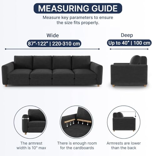 Image of Bellissima Sofa Covers - Premium Luxury Microfibra Plain Stretchable Sofa Cover Fully Covered Slipcover, Imported from Italy (Dusty Rose, 4 Seater-UN)