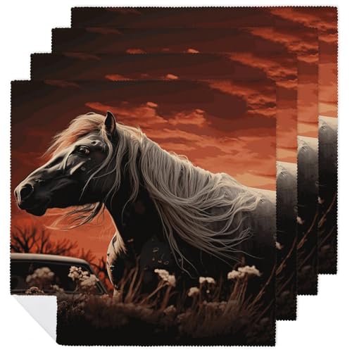 Servilletas de tela Romantic Mustang 4 unidades cuadradas miniatura 1