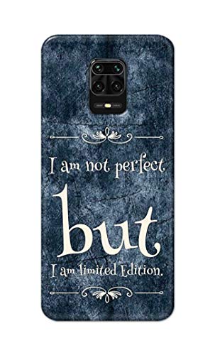 Image of Printed Hard Back Cover Case for Mi Redmi Note 9 Pro | Mi Note 9 Pro Max Back Cover (I Am Not Perfect I Am Limited Edition) -1803