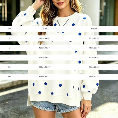 ZMIMAO Polka Dot Sweatshirt Womens Oversized Crewneck Sweatshirts Fall Tops - image 6