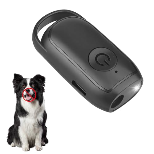 Homirty Dispositivo Ultrasónico Anti Ladridos para Perros, Automático Portátil con Linterna LED, Detener Ladridos Interior Exterior para Perros Pequeños Medianos Grandes