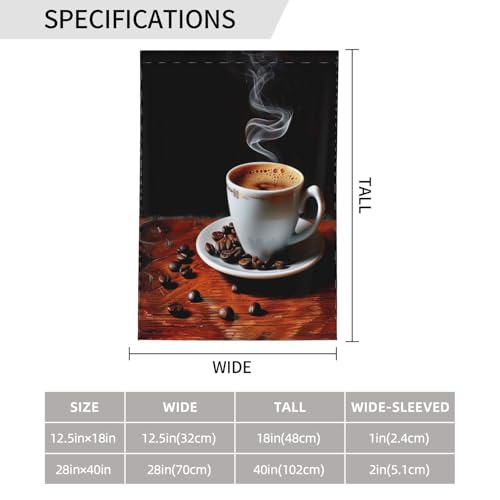 Drapeau de jardin café double face en polyester premium résistant aux intempéries