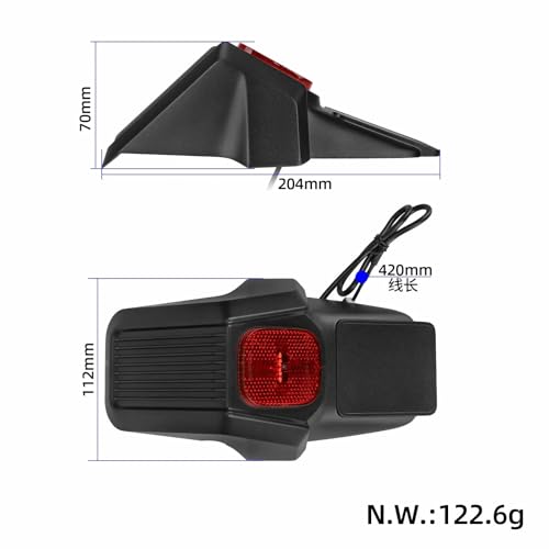 Garde-boue étanche Ninebot ZT3 à feu LED et support de plaque
