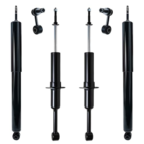 Image of Detroit Axle - 6pc Shock Absorbers Kit for 2007-2021 Toyota Tundra, 4 Front and Rear Shock Absorbers 2 Front Sway Bars 2008 2009 2010 2011 2012 2013 2014 2015 2016 2017 2018 2019 2020 Replacement