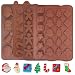 5 Pcs Christmas Silicone Chocolate Molds, FineGood Candy Jelly Baking Trays for Holiday Party Cake Decoration Ice Cube Making
