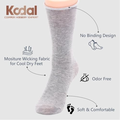 Kodal Copper Dress Socks No Binding Comfort for Work Anti Sweat Odor Control Moisture-Wicking Casual Everyday Wear3