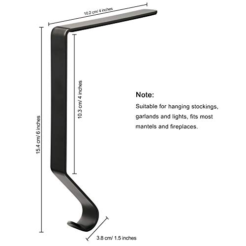 Sunshane Christmas Stocking Holders Metal Mantel Stocking Hanger Hooks Fireplace Hang Grips For Christmas Party Decorations (Black, 6) #TOP1