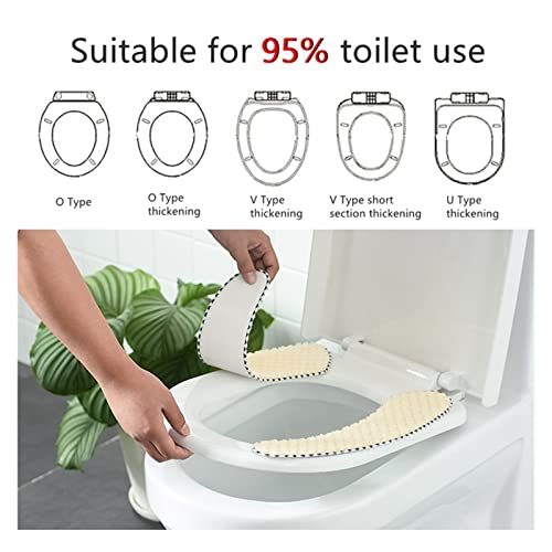 QAIXAG Universal-Winter-Toilettensitzbezüge verdicken weiches Toilettensitzkissen Badezimmer Closestool Toilettenunterlage Matte Toilettendeckel Zubehör (Color : Pink Cat) – Bild 8