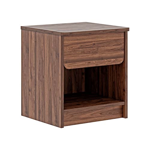 Image of Wakefit Bedside Table| Engineered Wood Side Table with Storage with Single Drawer | 1 Year Warranty | - Astra - Columbian Walnut