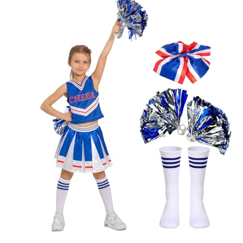 Jazgrom Cheerleader Costume For Girls Halloween Costumes Cheerleading Outfit Cheer Uniform Dress Up Birthday Christmas Gifts cover