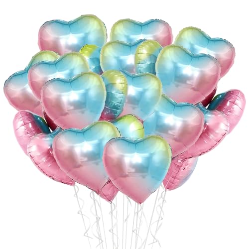 30 Stück 18 Zoll Herzballons,Herz Folienballon, Herzform Heliumballons für Party,Geburtstag,Valentinstag, Hochzeit, Verlobung,Muttertag Dekoration