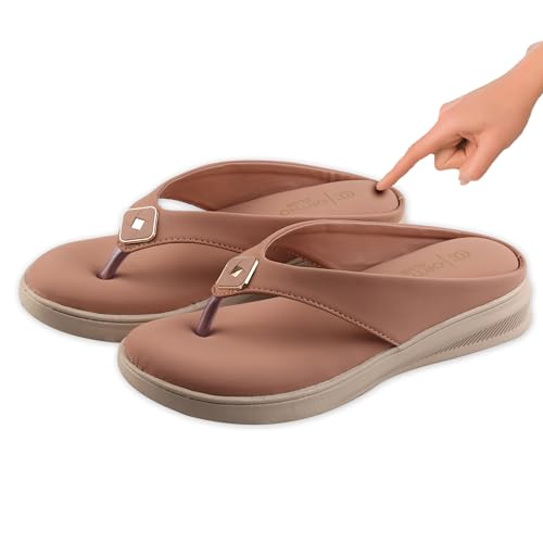 Image of ORTHO CLUB Women's Comfortable Wedge Sandals | Cushioned Sole, Slip-Resistant Design | Lightweight Women Sandal Footwear for Office & Casual Use | Sandal For Women