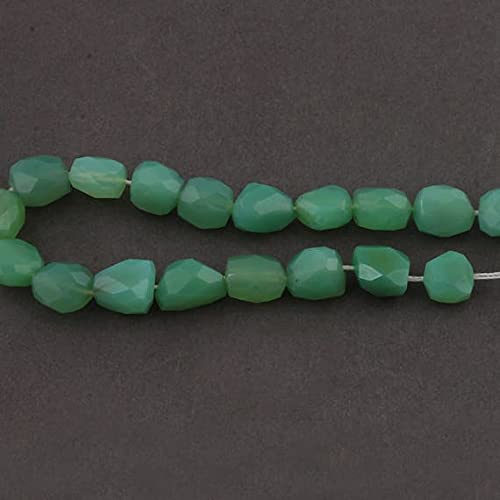 Chalcédoine verte en perles facettées pour créer un cadeau personnalisé unique