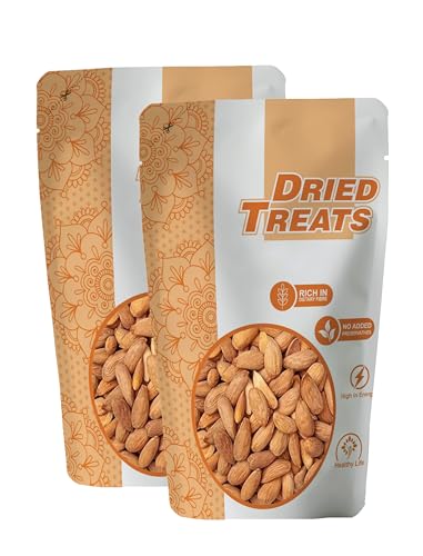Image of Dried Treats Gurbandi Almonds 500 Grams (250 Grams X 2) with Rich Flavor, High Antioxidant Content, and Brain-Boosting Nutrition for Daily Vitality and Wellness |Packed with Energy to Support Kids' Learning, Adults' Productivity, and Elders' Strength
