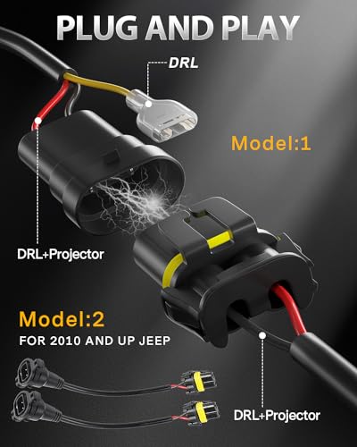 Image of LX-LIGHT Super Bright 60W 4 Inch LED Fog Lights with DRL EMC Compatible with Jeep Wrangler TJ LJ JK JT Gladiator Dodge Journey Front Bumper Lights (Pair)