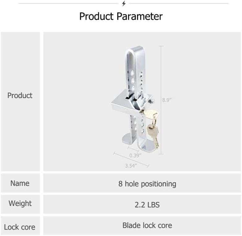 Miniatura 7 de General - Cerradura de embrague de freno antirrobo para automóvil, protección de seguridad para automóvil, cerradura portátil de seguridad de acero
