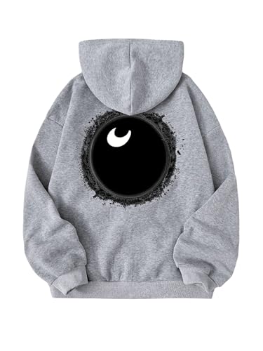 SHENHE Women's Graphic Magic 8 Ball Print Loose Fit Drawstring