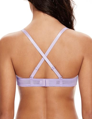 Image of Wingslove Women's Sexy Lace Bra Demi Sheer Mesh Balconette See Through Bralette Unlined Underwire Embroidered