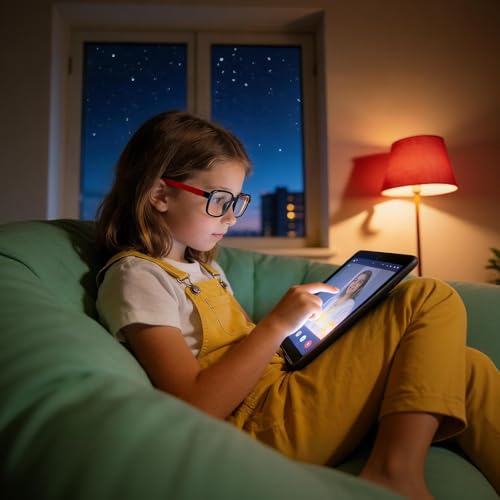 Image of Ultra-Light Blue Light Blocking Glasses with Case for Kids and Teens,Anti Eyestrain &UV400