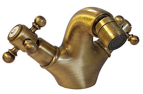 PAINI FRANCE ROBINETTERIE Mélangeur bidet bec fixe Tiffany Vieux Bronze - Robinetterie salle de bain