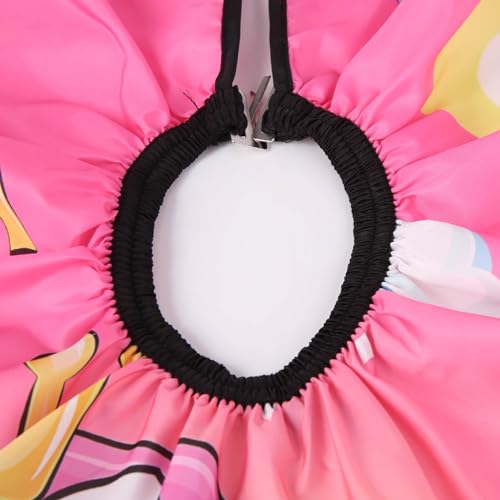 DOKKIA Barber Hair Cutting Cape Kids Children Toddler Boys Girls Hairdressing Salon Styling Cloth Apron Cover Gown with Neck Duster Brush Unicorn Rainbow Pink