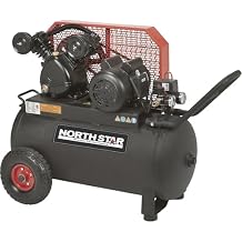 ضاغط الهواء الكهربائي المحمول من مرحلة واحدة من NorthStar - 2 HP ، 20-Gallon Horizontal ، 5.0 CFM