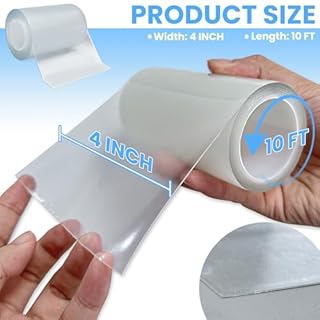 Tikfoam Waterproof Repair Tape for Fabric, Awning, RV Roof, Underbelly, Tarp, Tent, Sail and Boat Cover Outdoor Repair Patch, Heavy Duty, Clear, Multipurpose