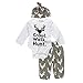 FEITONG Newborn Infant Baby Boy's Print Romper Tops+Long Pants +Hat (6-12 Months)