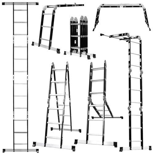 Échelle combinée transformable avec plateforme de travail en acier Excel - 2