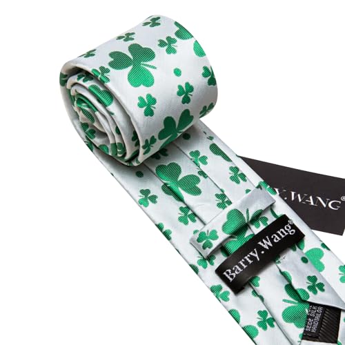 Image of Barry.Wang Fun Animal Ties for Men Designer Handkerchief Cufflink WOVEN Casual Necktie Set Festival