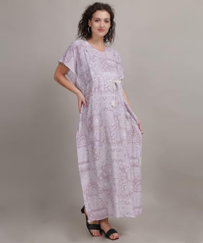Image of Fabme Women's Printed Kaftan Nursing and Maternity Nighty