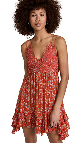 Free People Women's Adella Printed Mini Slip Dress, Red Meadow Combo, Xs #TOP15