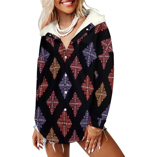 Manteaux polaire femme contre le froid avec veste peluche noire