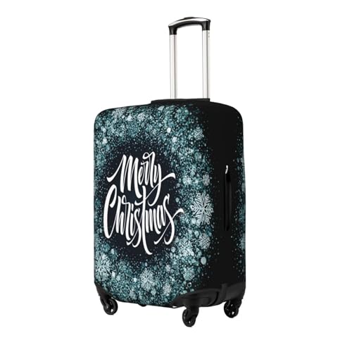 Merry Christmas Xmas Snowflakes Black Luggage Cover for Suitcase, Suitcase Cover Protector Fit 22-24 Inch Luggage Travel Accessories, M2