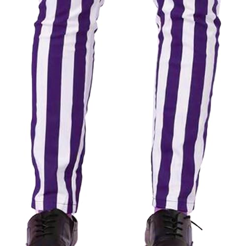 Men's Striped Casual Dress Pants Stripe Slim Fit Flat Front Trousers Lightweight Business Suit Men Pant2