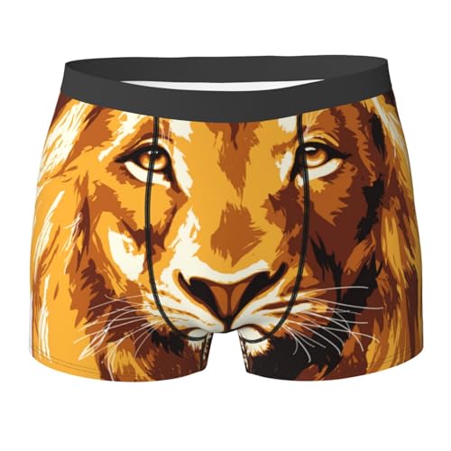 Hnnkloy Illustration du Roi Lion imprimé, caleçon Boxeur pour Homme, sous-vêtement Extensible Confortable,L