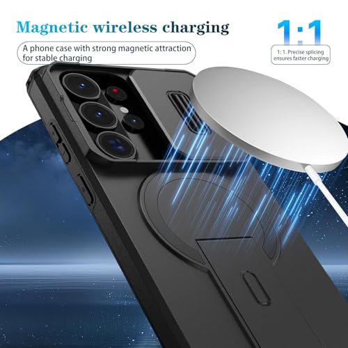 Image of ShieldTech MagStand Series Case for Samsung Galaxy S26 Ultra 5G, Mobile Cover with Sliding Camera Shield, Mag-Safe, Kickstand, Shockproof for Samsung Galaxy S26 Ultra 5G - Black