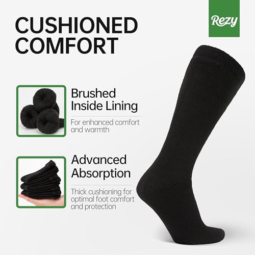 Rezy Durable Merino Wool Socks Mens & Womens- Warm, Thick, and Comfortable Thermal Socks3