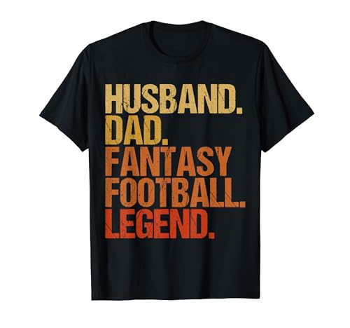 Husband Dad Fantasy Football Legend | Camisa genial para hombre Camiseta