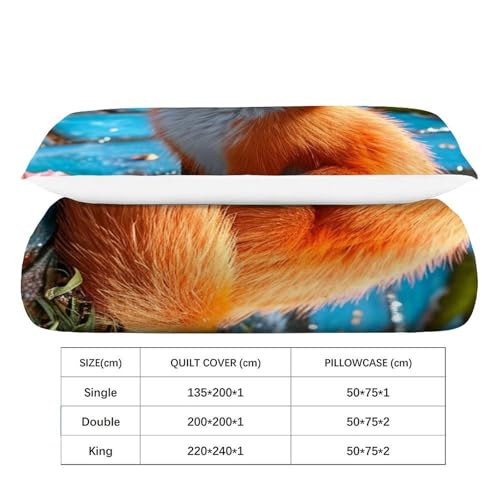 Housse de couette renard microfibre 135x200 cm avec sa taie - 4